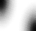 Digital halftone hexagon effect fade on black background. RTS technology background.