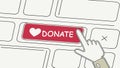 Digital Hand Clicking Donate Button for Online Charitable Giving and Support Royalty Free Stock Photo