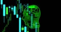 Digital head silhouette with circuit pattern, representing AI technology innovation
