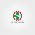 Digital health icon template, vector logo technology for business corporate, medical tech, creativity symbol, illustration -vector