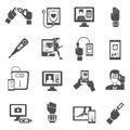 Digital Health Icons Set Royalty Free Stock Photo