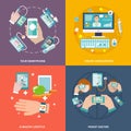 Digital health icons set flat Royalty Free Stock Photo