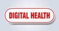 digital health sign. rounded isolated button. white sticker Royalty Free Stock Photo
