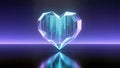 Digital heart glows with data in a futuristic setting Royalty Free Stock Photo
