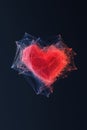 Digital heart made of glowing particles neural connections futuristic love technology driven emotion artificial intelligence in