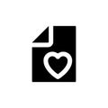 Digital heart screening result black glyph ui icon