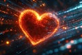 Digital Heart with Sparks