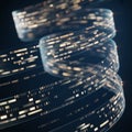 Matrix Glowing Data Helix with Binary Code for Genomic Data Sequencing Royalty Free Stock Photo