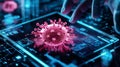 Digital Hologram of Virus Under Scientific Analysis Royalty Free Stock Photo