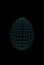 Digital holographic egg on a black background. concept