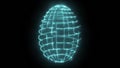 Digital holographic egg on a black background. concept