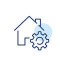 Digital home engineering. Applications or platforms, user-configurable settings for smart home environments. Vector icon