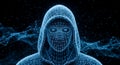 Digital Hooded Hacker Identity in Cyber Network Royalty Free Stock Photo