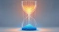 Digital hourglass with binary code flowing from top to bottom Royalty Free Stock Photo