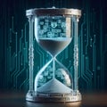 A digital hourglass with hate comments, Ai generated image Royalty Free Stock Photo