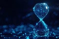 Digital hourglass symbolizing time, technology, and connectivity Royalty Free Stock Photo