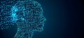 Digital Human Face Composed of Binary Code and Data Points, Artificial Intelligence Machine Learning Royalty Free Stock Photo