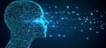 Digital Human Face Composed of Binary Code and Data Points, Artificial Intelligence Machine Learning Royalty Free Stock Photo