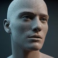 Digital Human Face Grid - AI and Technology Concept Royalty Free Stock Photo