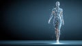 Digital Human Form Composed of Glowing Particles and Lines Royalty Free Stock Photo