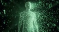 Digital Human Form Dissolving into Binary Code Royalty Free Stock Photo
