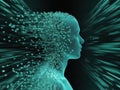 Digital Human Form Dissolving into Data Streams Royalty Free Stock Photo