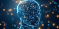 Digital human head made of blue code Royalty Free Stock Photo