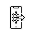 Black line icon for Digital, analog and microcomputer