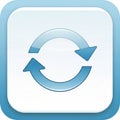 A digital icon featuring two blue arrows forming a circle, indicating the concept of Royalty Free Stock Photo