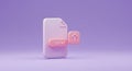 3D File Upload Concept with Pink Icons on Purple Background Royalty Free Stock Photo