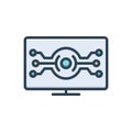 Color illustration icon for Digital, synchronization and technology Royalty Free Stock Photo