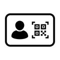 Digital id icon avatar with qr code for bio-metric identity in vector male user person profile symbol Royalty Free Stock Photo