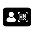 Digital id icon avatar with qr code for bio-metric identity in vector male user person profile symbol Royalty Free Stock Photo