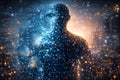 Digital Identity And Biometric Surveillance Concept Showing Human Silhouette Within Data Driven Environment Royalty Free Stock Photo