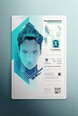 Digital identity card, biometric, facial recognition. Generative AI