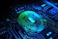 Digital identity fingerprint safety scanner access computer secure technology concept system