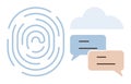 Digital Identity and Secure Communication with Fingerprint and Cloud Connection Concept Royalty Free Stock Photo