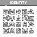 Digital Identity User Collection Icons Set Vector