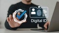 Digital identity verification with online electronic signature for document authentication and cybersecurity concept Royalty Free Stock Photo