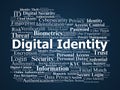Digital Identity Word Cloud. Modern Concepts in Cybersecurity and Data Verification Royalty Free Stock Photo