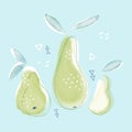 Digital illustration of abstract pears