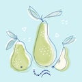 Digital illustration of abstract pears