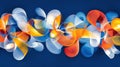A digital illustration of abstract shapes in orange, blue, and white. Royalty Free Stock Photo