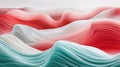 A digital illustration of abstract wave patterns in pink, white, and teal. Royalty Free Stock Photo