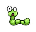 Adorable Surprised Green Worm