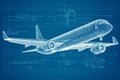 Digital illustration of Aeroplane with colour background Generative AI Royalty Free Stock Photo