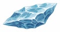 A digital illustration of an angular ice crystal. The structure features a jagged, Royalty Free Stock Photo