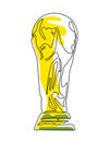 Digital illustration art of contour drawing the trophy cup.