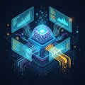A digital illustration of an artificial intelligence concept Royalty Free Stock Photo