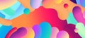 Digital Illustration. Blot abstract saturated color horizontal long background